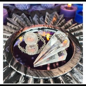 Clear quartz pendulum